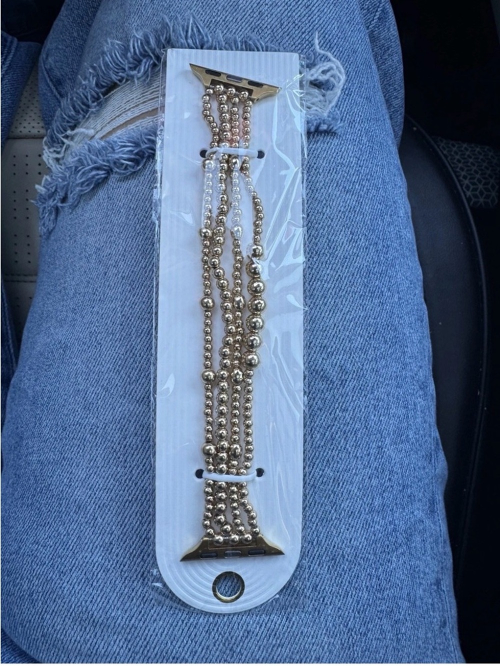 Gold Beaded Apple Watch Band